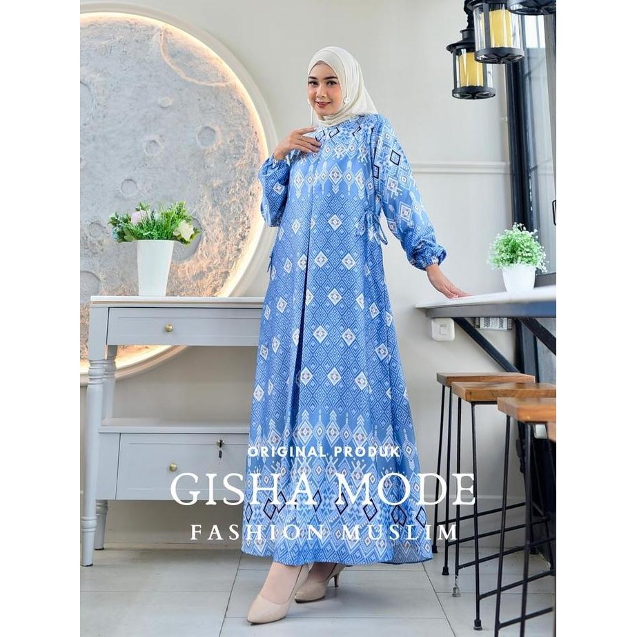 DB110 >> Gamis ZAHRA Silk Premium terbaru |bahan silk premium kekinian |Motif bunga gamis Lebaran ju
