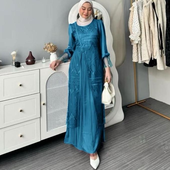DB79>> Maxi Kiyara Gamis model Terbaru Gamis pesta muslim Baju seragam pesta Kombinasi Cantik Nyaman