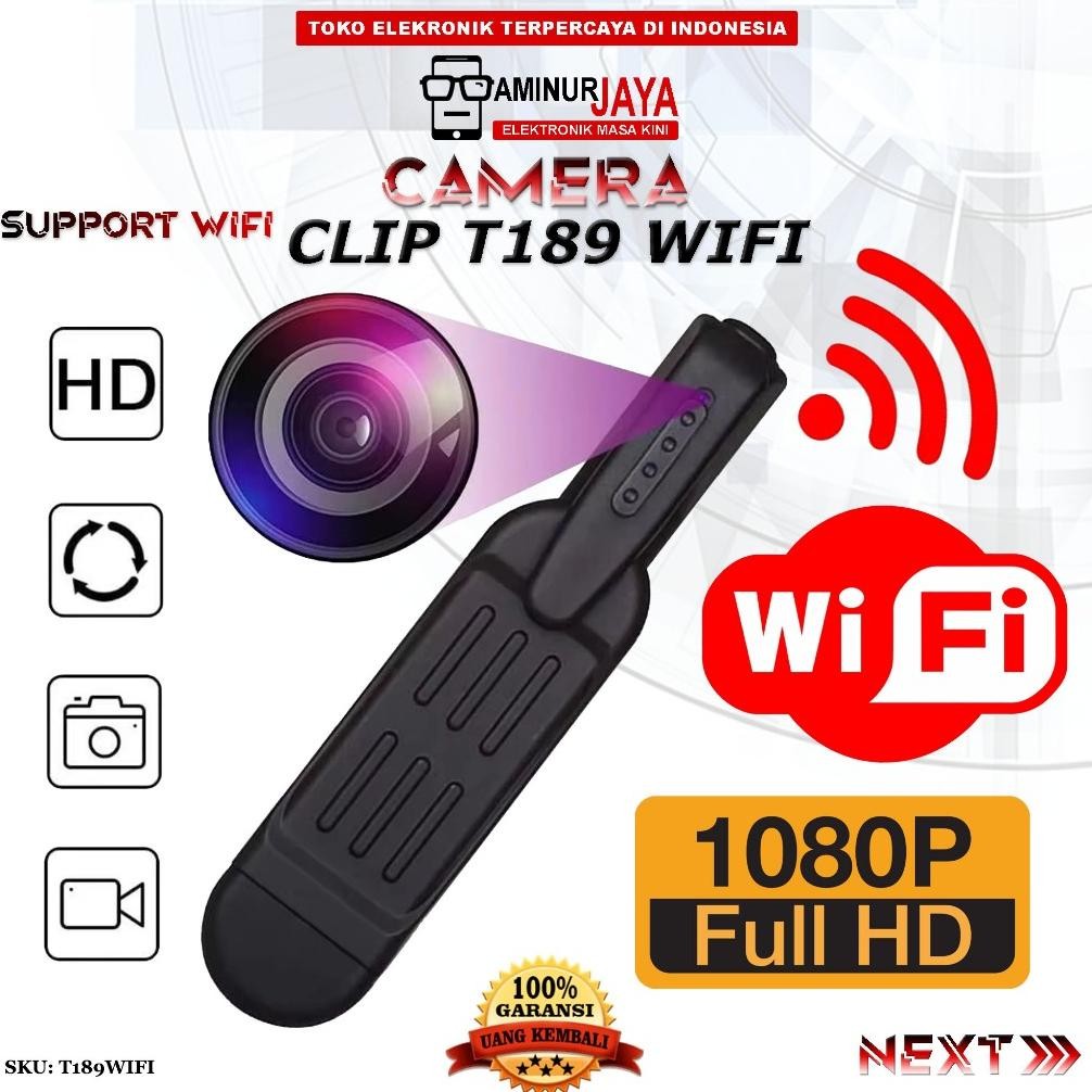 T189 WiFi Spy Camera Pen Back Klip Kamera Mini DV Tersembunyi HD 1080P Hidden Spycam Camera Pulpen S