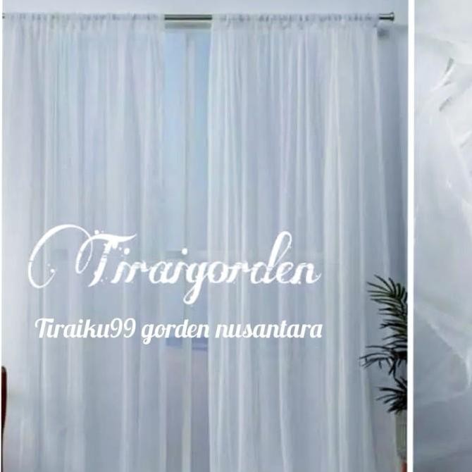 gorden vitrase serut( lebar 200cm) polos minimalis murah