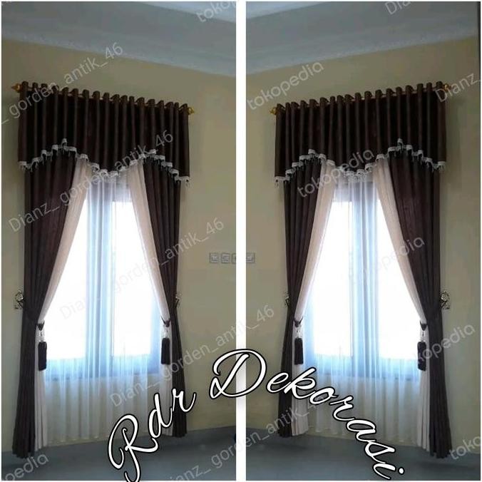 Satu Set Gorden poni Minimalis Tirai jendela Pintu Kamar