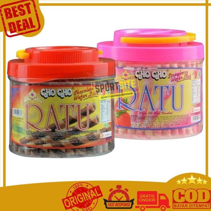 Cho Cho Ratu Wafer Stick Roll Chocolate Strawberry 320gr Makanan Ringan Astor Wafer Toples