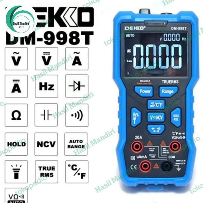 Digital Multimeter Multitester Auto Range True RMS Dekko DM 998T Murah