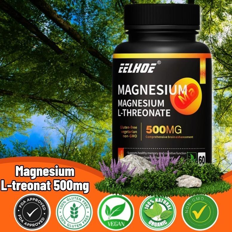 (Promo) Eelhoe Usa Magnesium L-Threonate 500Mg 60 Kapsul Brain Focus L Threonate Original