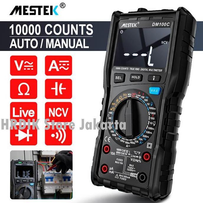 TERLARIS - Digital Multimeter DM100C Mestek Multitester Voltage Current DM-100C