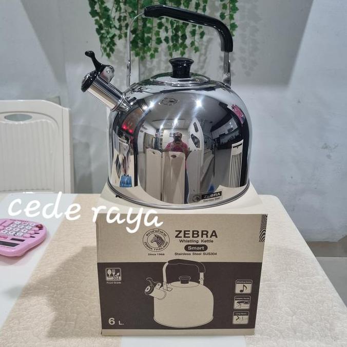 NEW teko zebra / ceret masak bunyi siul stainless zebra 6 ltr