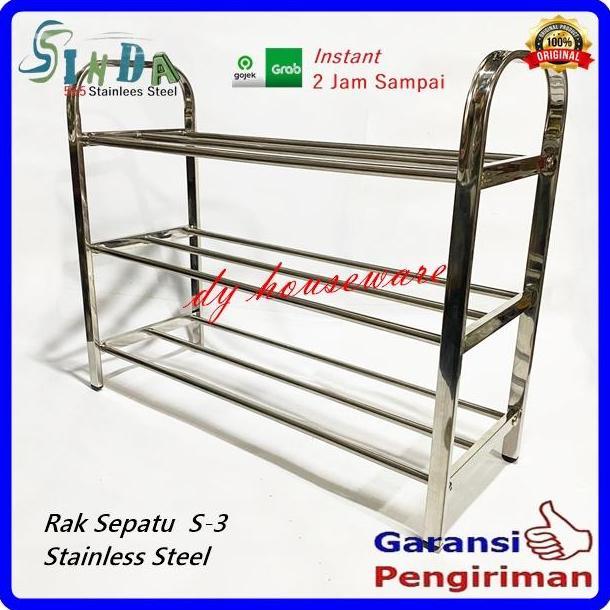 Rak Sepatu Rak Sandal Susun Stainless 5 Susun Full Stainles Kokoh