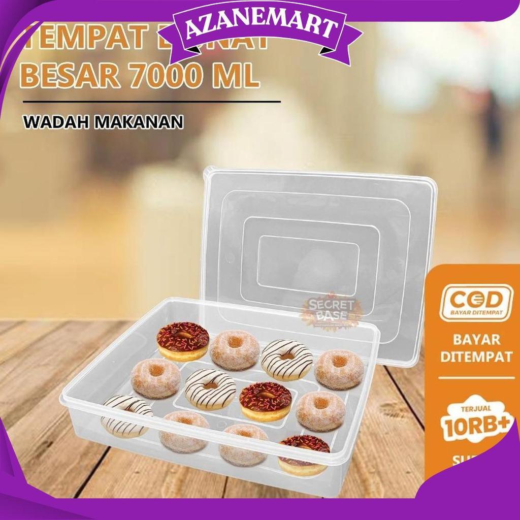 Tempat Donat Besar - Wadah Makanan Serbaguna 7000Ml / Kotak Plastik Rapat Cod