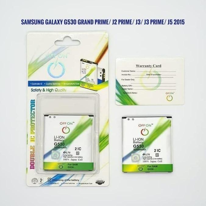 DA16 }} Baterai Batre Double Power OFFON Samsung G530 Grand prime J2 Prime J3