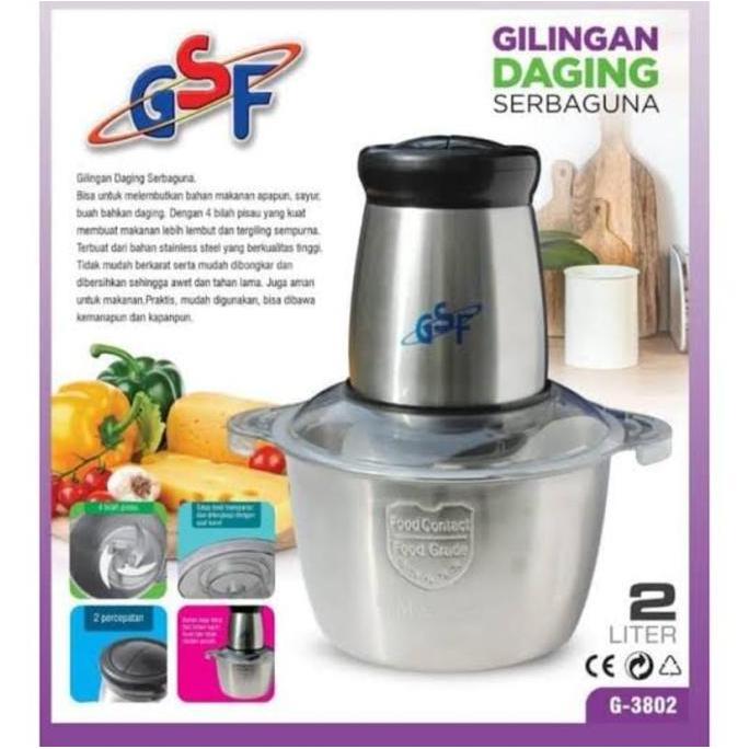 GSF Blender Chopper Penggiling Daging Bumbu Food Processor Stainless