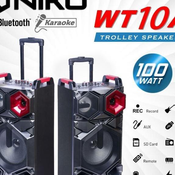 Wooden Trolley Speaker Acdc Niko Wt10A Bluetooth 10 100 Watt Wt10A
