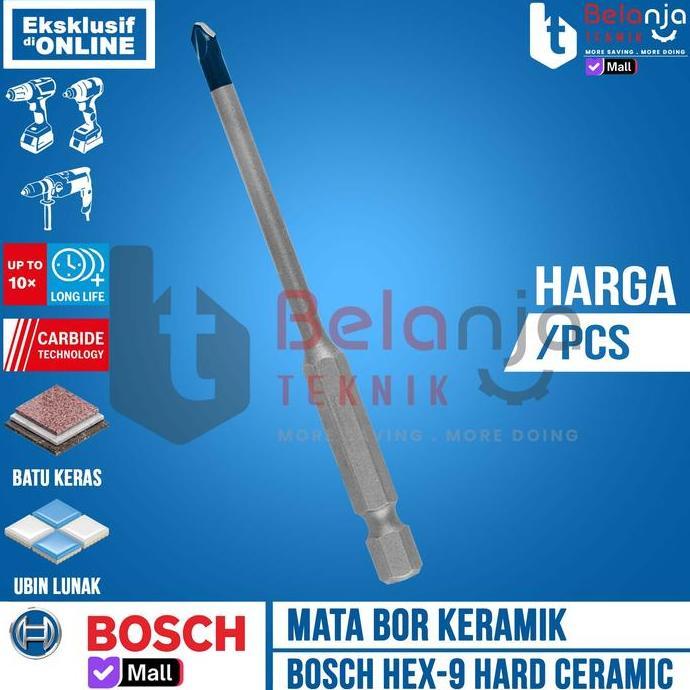 JOANNE- Bosch HEX 9 Hard Ceramic Drill Bit 4 MM Mata Bor Keramik 4 X 90 MM Tile Drill Bit 4MM