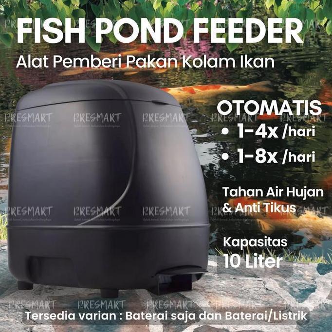 FINESSE- Auto Fish Pond Food Timer Feeder 10L Automatic Pemberi Pakan Makanan Otomatis Autofeeder Ko