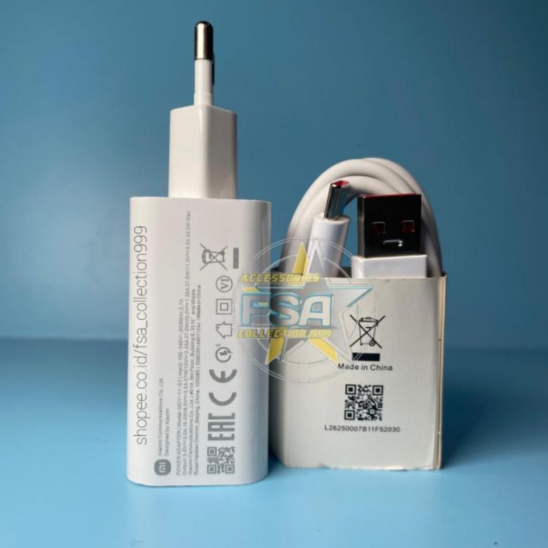 Charger Xiaomi Turbo Type C Super Fast Charging100% 33W Note 10 pro Mi 9 10 11 Redmi Note 7 8 9 10 P