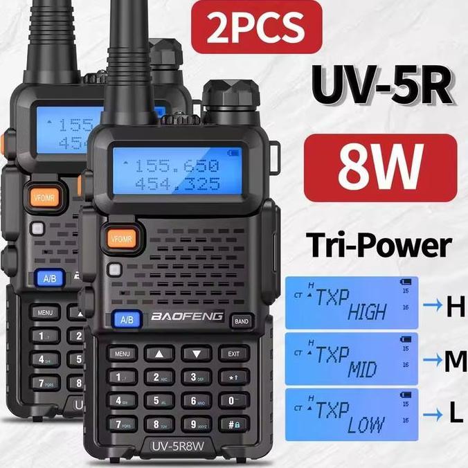 HT BAOFENG UV5R WALKIE TALKIE DUAL BAND 5W 128CH UHF VHF HANDY TALKIE LUAR RUANGAN WALKY TALKY ANTEN