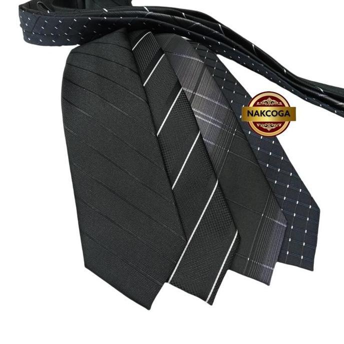 dasi hitam polos dasi hitam berserat dasi kantor pria hitam panjang