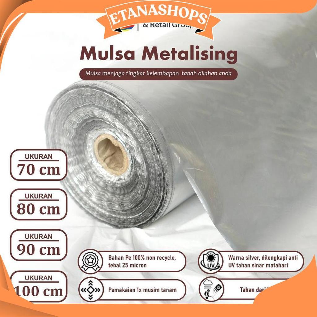 Plastik Mulsa Perak 1 Roll 8 Kg Mulsa Grenjeng Lebar 90 Cm Cod