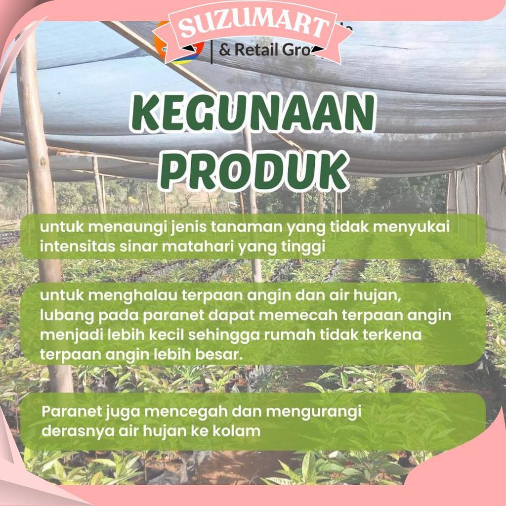 Paranet Tanaman/Jaring Paranet 70% Rajut Segitiga Lebar 3 Meteran Ecer Ori