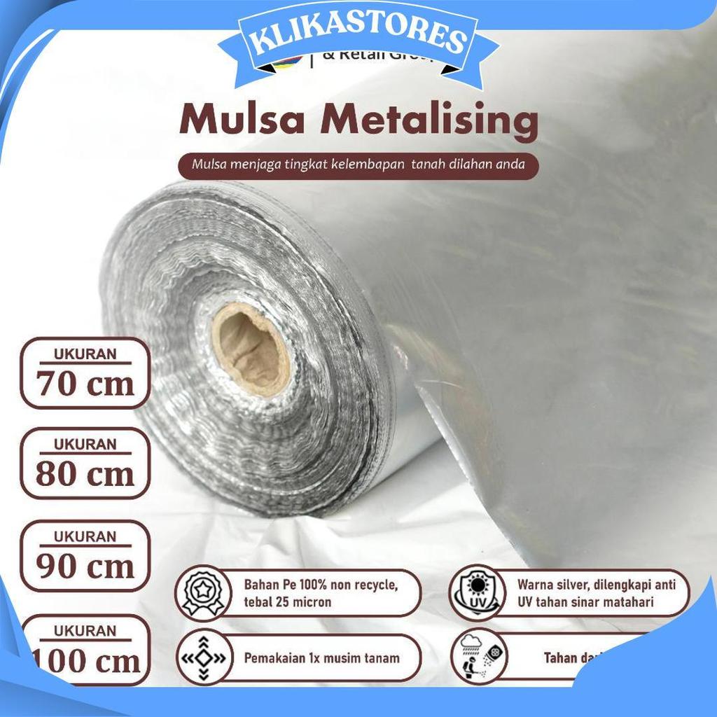Plastik Mulsa Perak 1 Roll 8 Kg Mulsa Grenjeng Lebar 90 Cm Ori