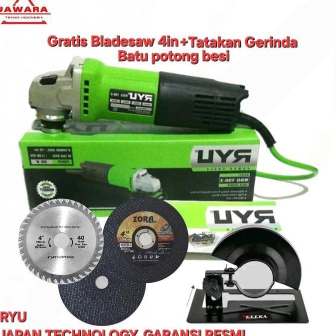LIBARDIRT gerinda ryu original RYU Gerinda Ryu Original dengan Gratis Bladesaw 4in & Tatakan Gerinda