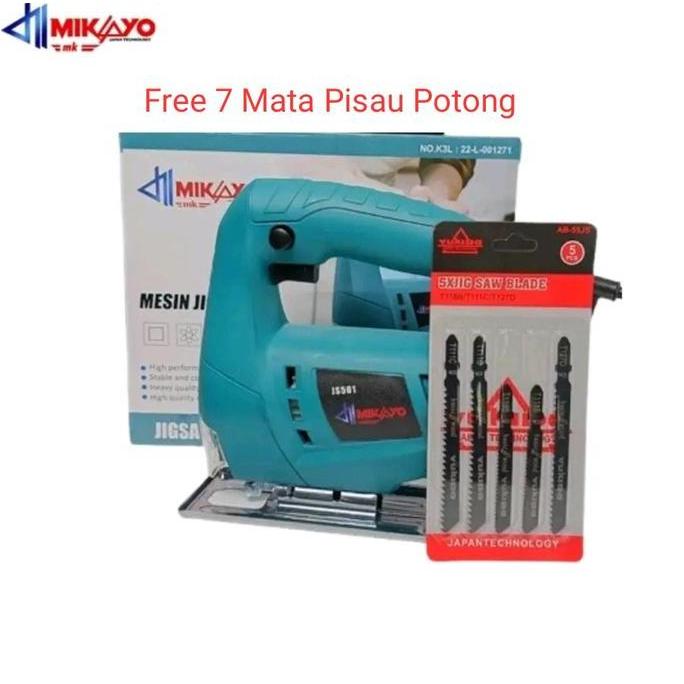 LIBARDIRT Mesin Gergaji Listrik JIG SAW Geratis 6 pcs Mata Potong Jigsaw Gergaji listrik Potong ukir