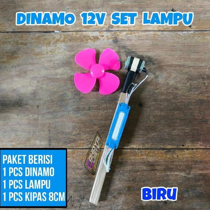 Lampu Layangan set Dinamo mini 12V dan kipas 8cm siap pakai