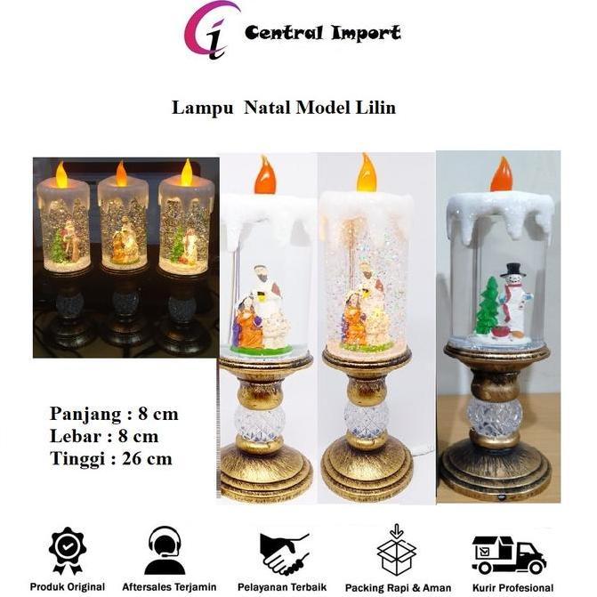 Hiasan Natal - Lampu Natal - Accesoris Natal Model Lilin - Hiasan Natal Lampu Salju MS