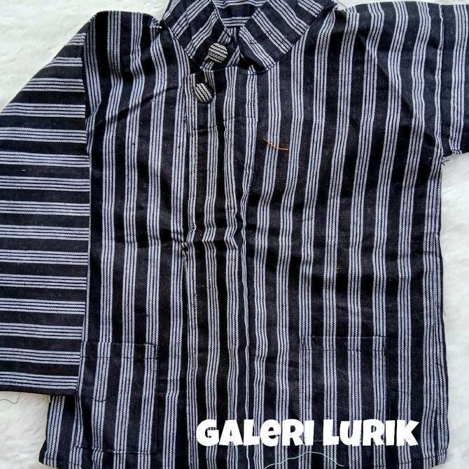 Baju Adat Jawa Atasan Surjan Lurik Anak Laki-laki/ Atasan Adat Jawa Surjan Anak SD Setrip IRF