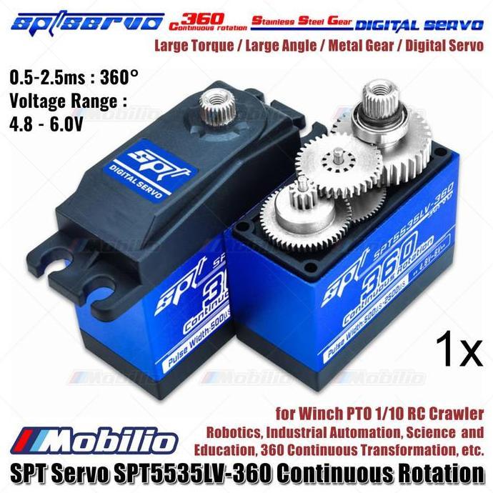 SPT SERVO SPT5535LV-360 CONTINUOUS ROTATION METAL GEAR DIGITAL SERVO FOR WINCH PTO 1/10 RC CRAWLER R