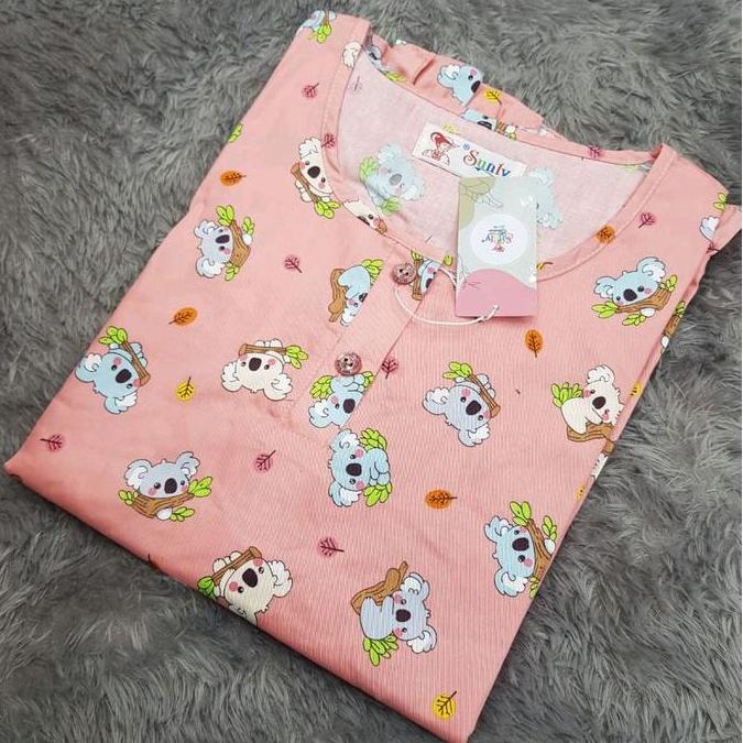 Baju Tidur Sunly Size 24 Lengan Pendek Celana Panjang Bahan Katun Adem