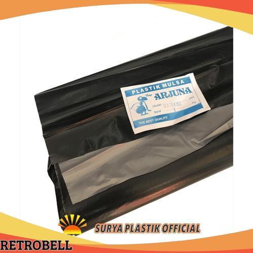 GROSIR Plastik Mulsa Hitam Perak tebal 08 lebar 200 cm kemasan 1kg