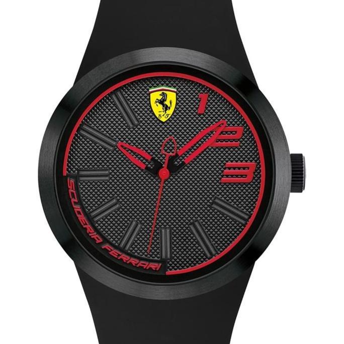 SCUDERIA FERRARI 0840016 BLACK DIAL BLACK RUBBER UNISEX WATCH