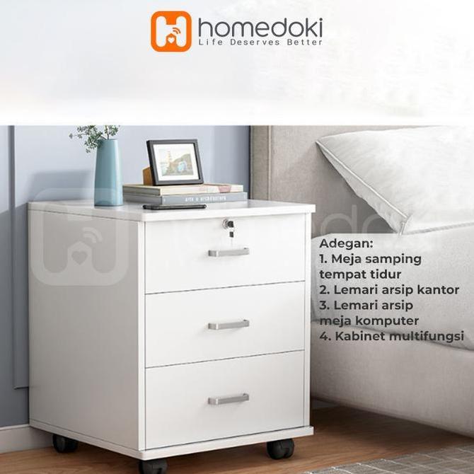 Promo Homedoki Lemari Laci Penyimpanan / Nakas Ruang Kerja / Nakas Meja Kamar Tidur / Meja Nakas Min