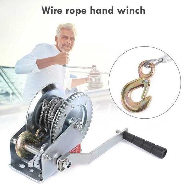 Mesin Derak Manual Tangan Hand winch 800Lbs Katrol Derek Full Besi Katrol