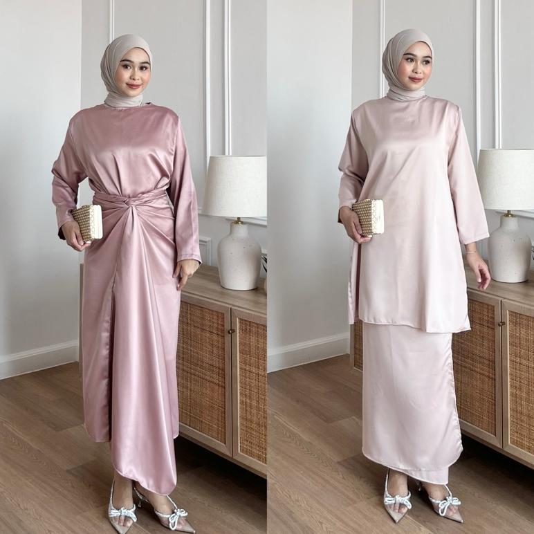 INNER Kaftan Ikat / Inner Tunik Rok Lilit / Inner Satin by DEZHAF