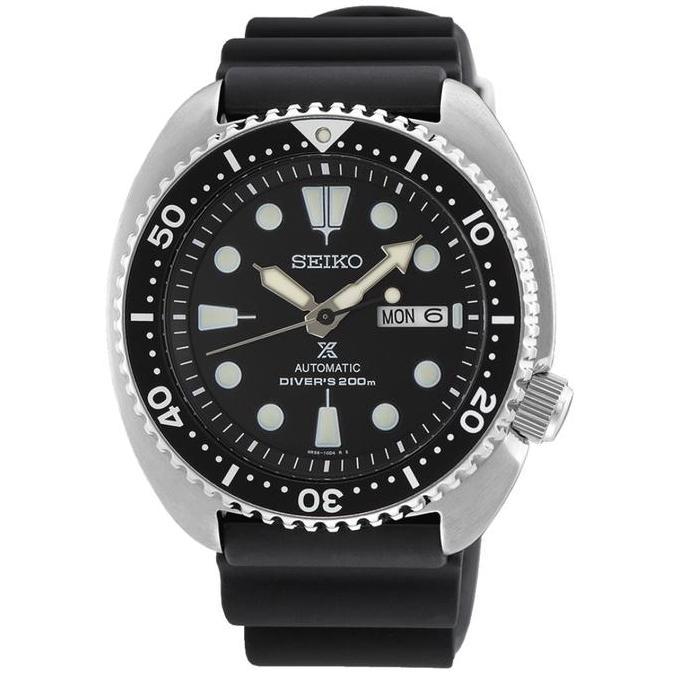 Jam Tangan Pria Seiko Prospex SRPE93K1 Turtle Automatic Diver 200m Black Silicone Strap SRPE93/SRP77