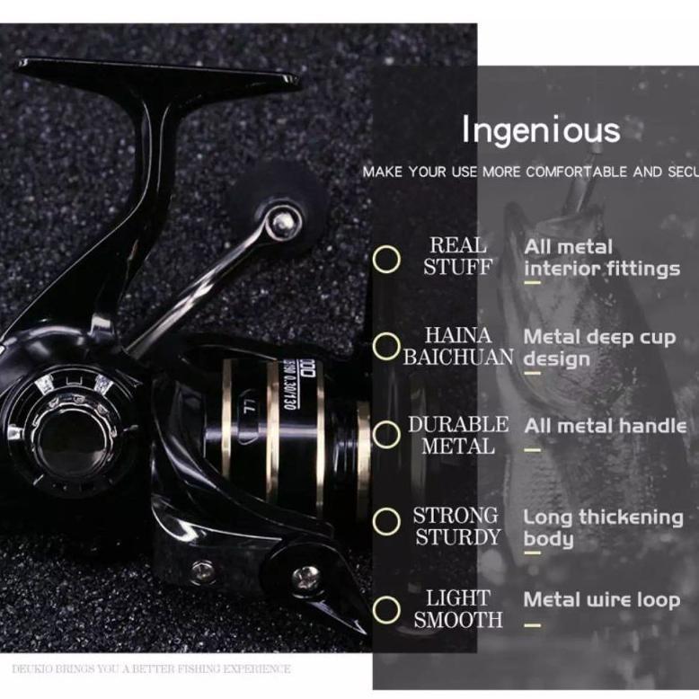 Reel Spinning Metal DEUKIO AC Series 800/ 2000/3000/4000/5000/6000/7000 Katrol