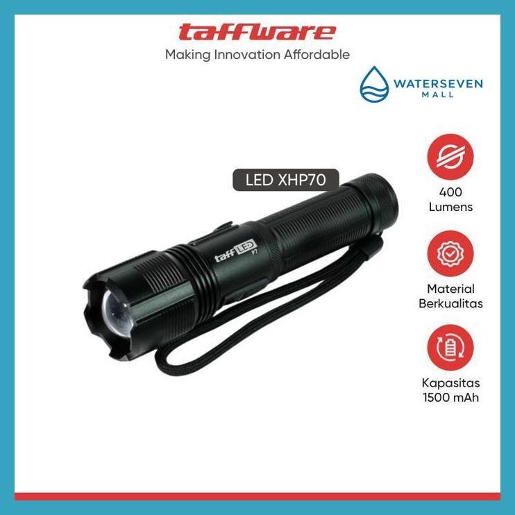 ( ORIGINAL  ) LED SENTER LED TACTICAL FLASHLIGHT ZOOMABLE HEAD XHP70 400 LUMENS - P7 SIAP KIRIM