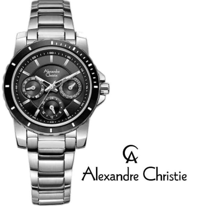 JAM TANGAN WANITA ALEXANDRE CHRISTIE AC6141 AC 6141 SILVER BLACK NEW terlaris