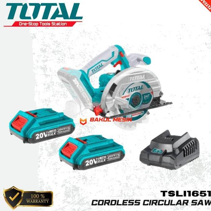 CHRYSAN TOTAL TSLI1651 cordless circular saw mesin gergaji kayu baterai