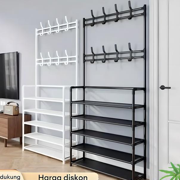 Mmmrak Sepatu Penyimpanan Serbaguna Stand Hanger Rak Baju Gantungan Rak Jemuran Baju Hanger Tas Topi