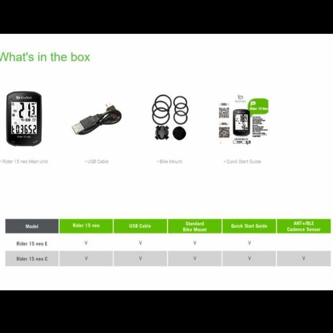 Bryton Rider 15 Neo C-Comp Gps Cadence Bike Computer Speedometer Bryton Rider 15 Neo Bundle Garansi 