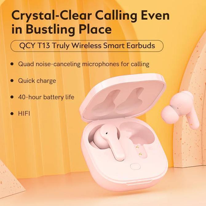 Earbuds QCY T13 ENC T 13 TWS Wireless Bluetooth Headset Earphone Original