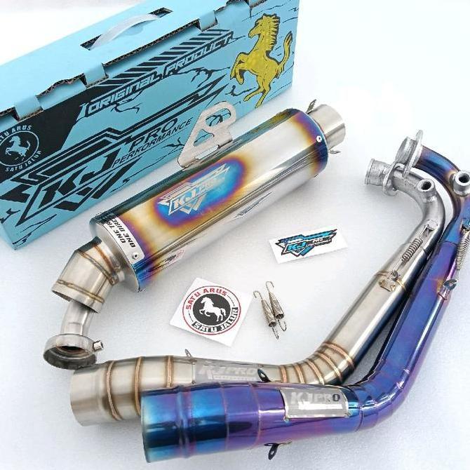 Knalpot Racing Kj Pro Original Suara NGEBAS Adem PNP Full System Beat Karbu/Fi lama/New N max lama/N