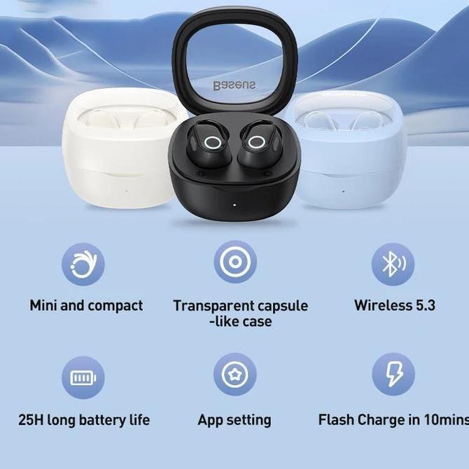 Baseus Bowie WM02 Earphone Bluetooth 5.3 Earbuds Wireless TWS Baseus WM02 Original