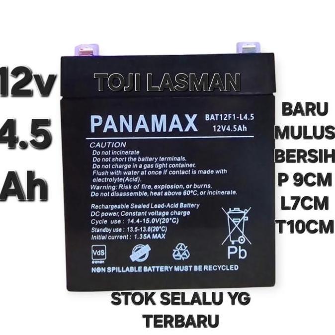 ( Accu 12V 4.5Ah ) Battery Baterai Aki Speaker Aktif Aktive Portable Motoran Mobilan Mainan Charger 