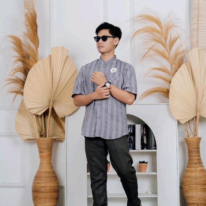 Koko Jaguar Embos Lengan Pendek,Atas Muslin Pria Dewasa,Kemko Jaguar Embos Terbaru,Kain Jaguar Songk