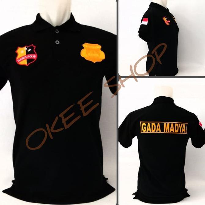 DY15 >> Baju Kaos Pendek Polo Hitam GADA MADYA