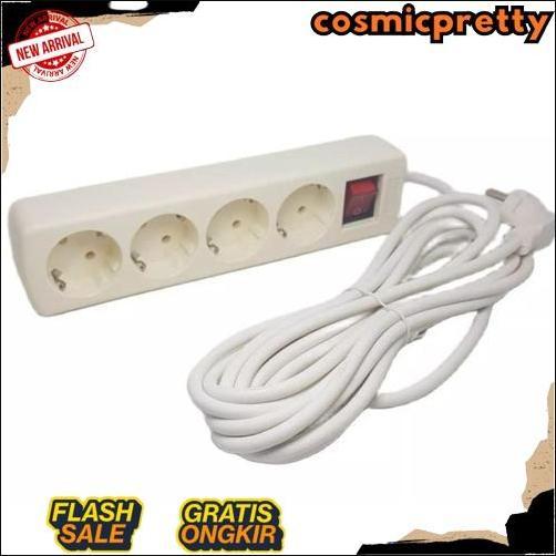 Termurah Stop Kontak Terminal Colokan Listrik 2 3 4 5 Lubang Panjang Kabel 1,5 / 3 / 5 / 10 M Meter 