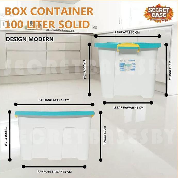 BOX CONTAINER 100 LITER + RODA - Kontainer Box / Container Box